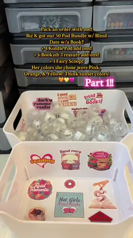 Pack an order with me!! Biz K got our 50 Pod W/ Blind Date w/a Book Bundle!! + 6 Bookish Treasure add ons!!!+ 4 Kindle POD add ons!! + 1 Fairy Scoop!!! She wanted the colors Orange, Pink, & Yellow!! Think sunset colors!! Thank you so much for your order Biz!! We hope you are loving everything so far!! @Biz Kemp 😁💕💕 #thenovelnook #bookcommunity #bookishsmallbusiness #bookishbusiness #asmrbusinesssounds #asmrfyp #packanorderwithme #smallbookishbusiness #asmrvideo #asmrtiktoks 