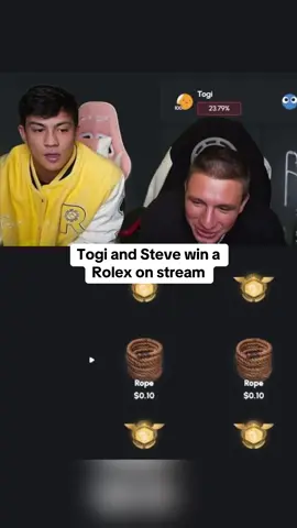 Togi and steve win a rolex on stream #fyp #packdraw #epic #kick