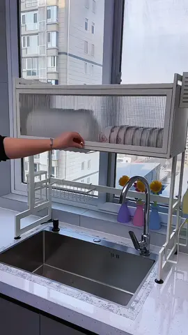 Dapur Rak Piring Gantung Rak Piring Wastafel Dapur Stainless Steel Multi-fungsi Dengan Penutup #rakpiring #rakpiringwastafel #rakpiringtertutup #fypindonesia 