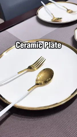 Ceramic white gold plates na yayamanin!! Gora!! Bili ka na #ceramicplates #ceramicwhiteplate #goldplates  #ceramics 
