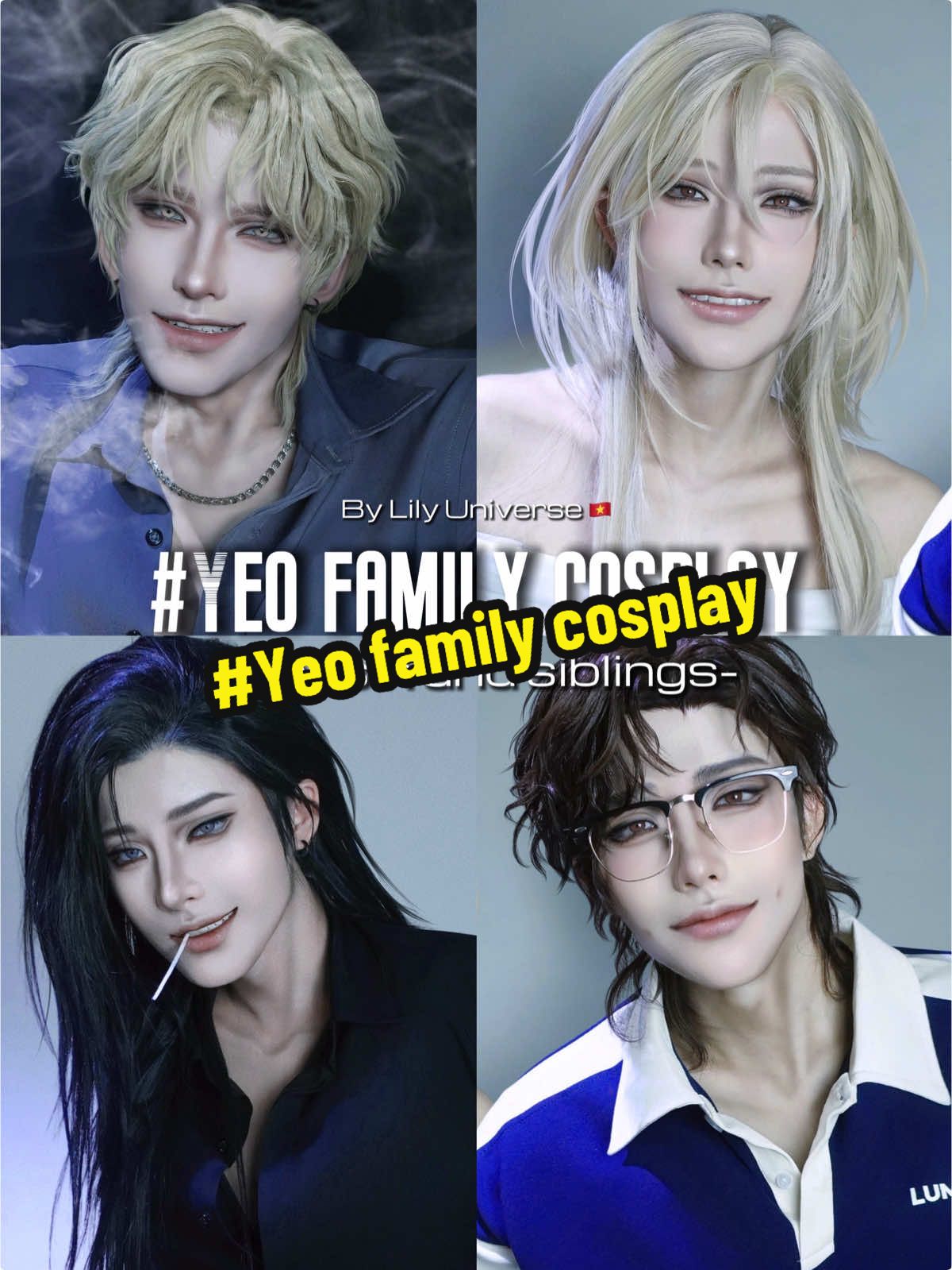 Cousin and siblings of Yeo family~ finally can cosplay all of them~ hope you like this video 💕 #yeotaeju #taeju #yeowonyoung #wonyoung #yeojueon #yeojuyeon #lowtideintwilight #lowtideintwilightmanwha #물가의밤 #여태주 #cosplay #transformation #fyp #blmanhwa #bl #blcosplay