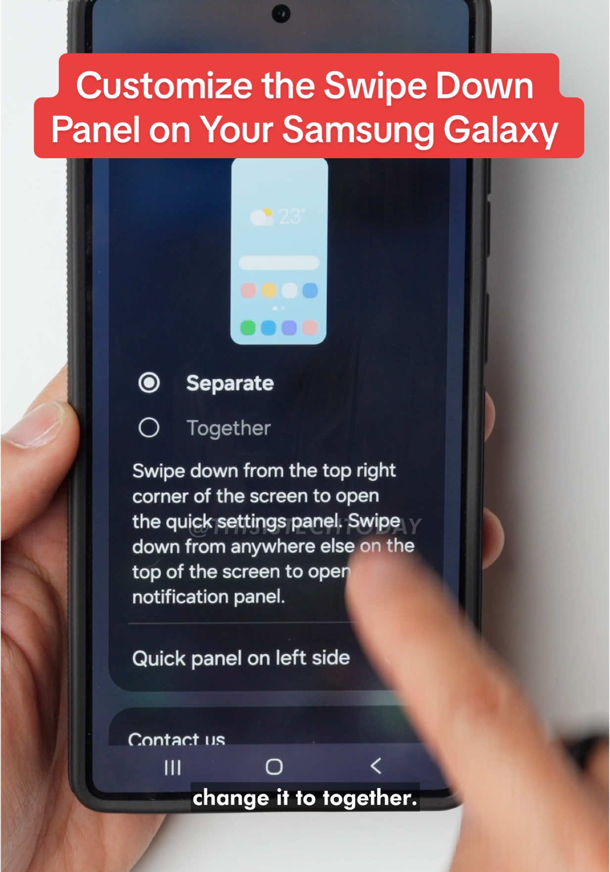 With the new version of Samsung OneUI you’ll notice that the swipe down for the notification and quick toggles has changed to having different options depending on which side you swipe down from. Here’s how to change it to the old way if you prefer that. You can also edit your quick settings to your taste! Here’s how in the Samsung Galaxy S25 Ultra.  Want to get the Galaxy S25 Ultra? Check the link in my bio. #samsunggalaxy #galaxys25ultra #samsunggalaxys25ultra #android #tipsandtricks #androidtips #androidtricks phone provided by Samsung