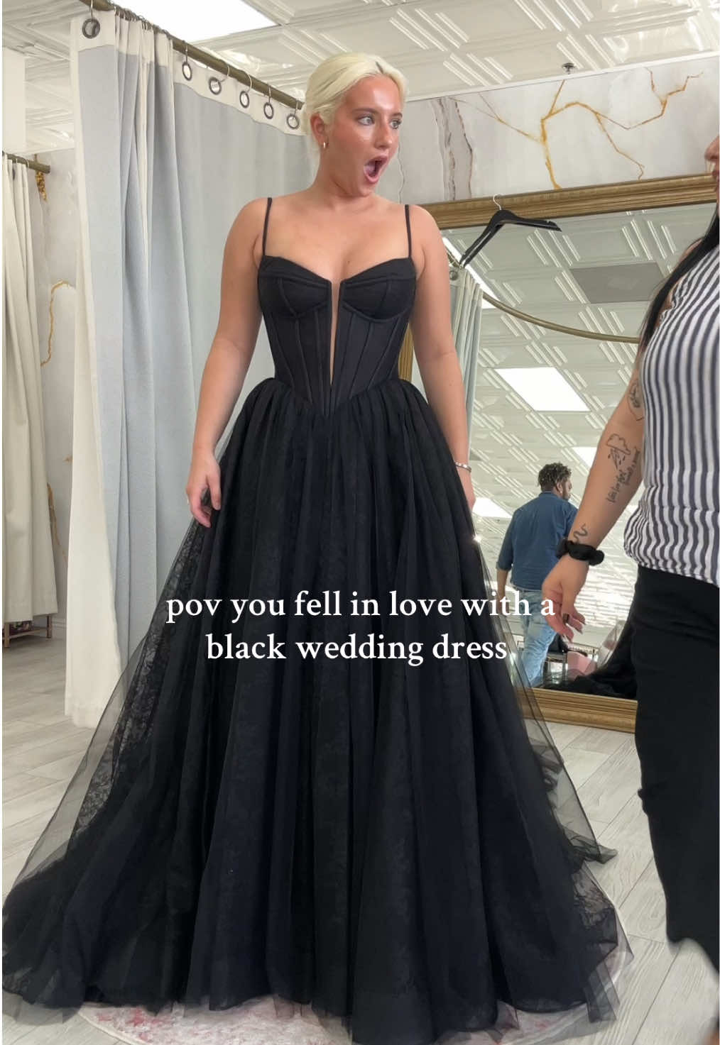 guys this is not a drill —> @Strut Bridal Salon #bridalstylist #bridalinfluencer #blackweddingdress 