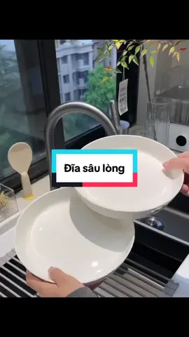 Đĩa trắng sứ sâu lòng #giadungtienich #giadungthongminh #nộitrợ #fyp #diasaulong 