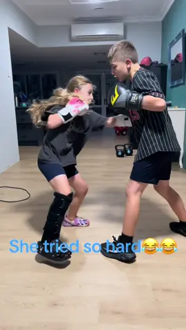 😂she tried so hard to do a boxing drill but she couldn’t stop slipping😂 #fyp #viral #boxing #boxingtraining #boxingdrills #kidsboxing #funny #family #stronggirl #whatjusthappened #foryou #trending #viraltiktok #foryoupage❤️❤️ #tiktok #tiktokviral #viralvideos #ticktocker 