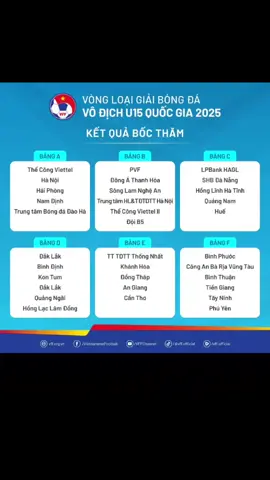 Sáng 3/6, lễ bốc thăm xếp lịch thi đấu Vòng loại giải bóng đá vô địch U15 quốc gia 2025 đã được tổ chức theo hình thức trực tuyến, với sự chủ trì của Phó Tổng Thư ký Liên đoàn Bóng đá Việt Nam (LĐBĐVN), Trưởng Ban Tổ chức giải – ông Nguyễn Minh Châu. Buổi lễ có sự tham dự của đại diện các đội bóng, các trung tâm đào tạo bóng đá trẻ trên toàn quốc. #VFF 