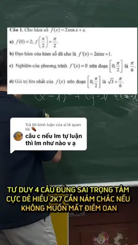 Trả lời @sỉ lẻ quan tài ⚰️ Tư duy 4 câu đúng sai trọng tâm cực dễ hiểu. 2k7 nắm chắc nếu không muốn mất điểm oan. #2k7 #lop12 #onthi #thptqg2025 #loptoanthaykhanhapple 