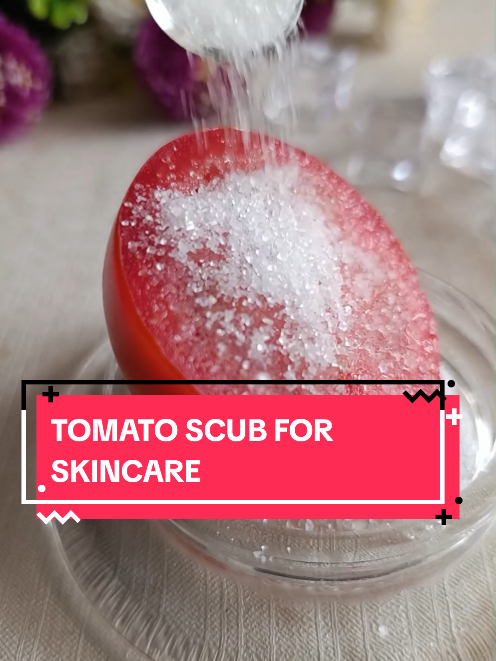 How to fade dark spots, treat acne and melasma with tomato and sugar scrub. #skincare #naturalskincare #tomatoscrub #facescrub #acnetreatments #melasmatreatment #naturalremedy #naturalrecipes 