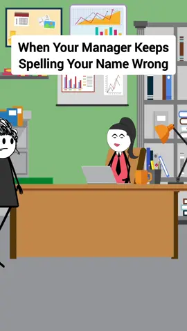 When Your Manager Keeps Spelling Your Name Wrong. #therealveronika #animation #animationmedia #shortsreels #funnyvideo #comedy #reels #AnimationVideos #animationart #skitscomedy #corporate #management #skits #corporateamerica 