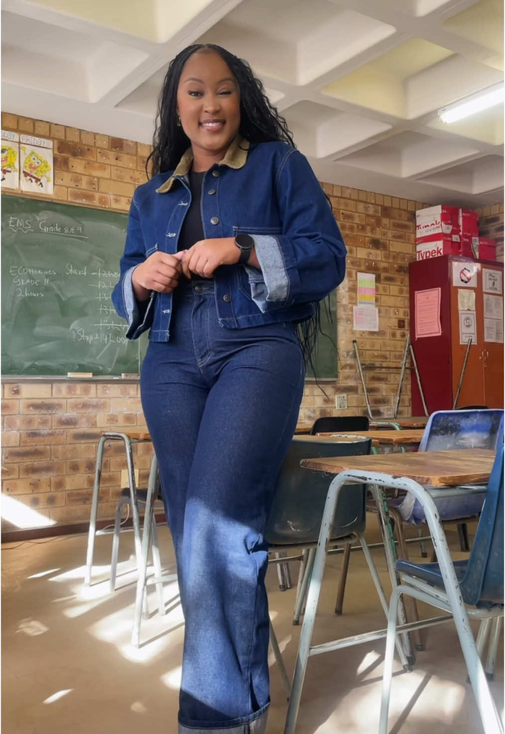 Another Jean2Jean… a bit casual this time.  Fit from @THEFIX   #teachersoftiktok  #jeans  #winteroutfit  #denimtrenchcoat #denimjacket #OOTD 