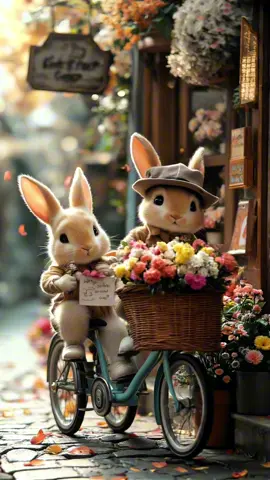 Bunnies working at a flower shop 💐❤️🐰 #aianimation #aiart #cute #viral #fantasy #animal #relaxing #adventure #Bunny #rabbit #Summer #flowers 
