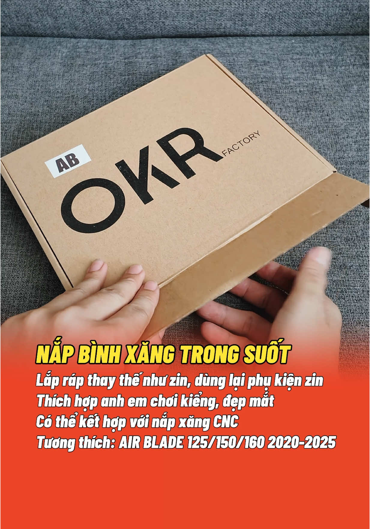 Nắp bình xăng trong suốt OKR cực chất cho anh em đi xe AB 125/150/160 2020-2025 #xuhuong #toptrending #ab125 #airblade160 #xuhuongtiktok #airblade125 #ab150 