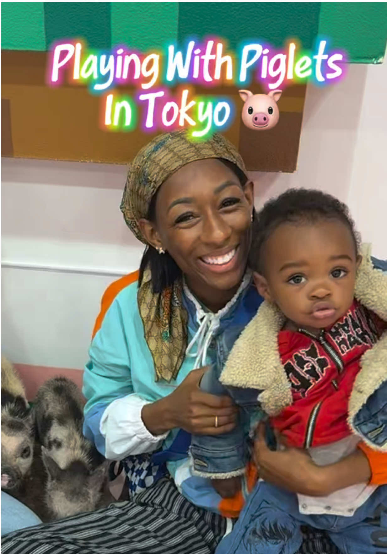 Yall gotta experience this lil pig cafe, especially if you love bacon!😂 jk But my baby loved it!! #tokyo #harajuku #japan #kidfriendly 