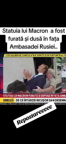 #statuia lui Macron a fost furată și dusă în fața Ambasadei Rusiei.. #VoceaPoporului #Aur💛💛💛 #fypシ゚viral🖤tiktok #fypシ゚viral🖤tiktok☆♡ #👉💪 