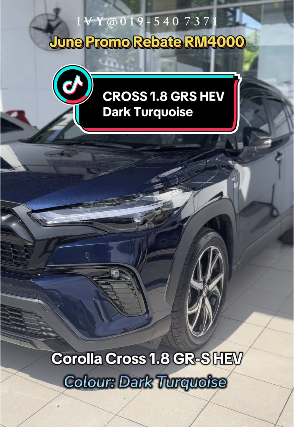 Cool new colour! Corolla Cross GR-S Hybrid in Dark Turquoise 😍 #CorollaCross #crossgrsport #corollacrosshybrid #hev #CariToyotaCariIvy #fyp #bintulutiktok #turquoise #tiktoksarawak 