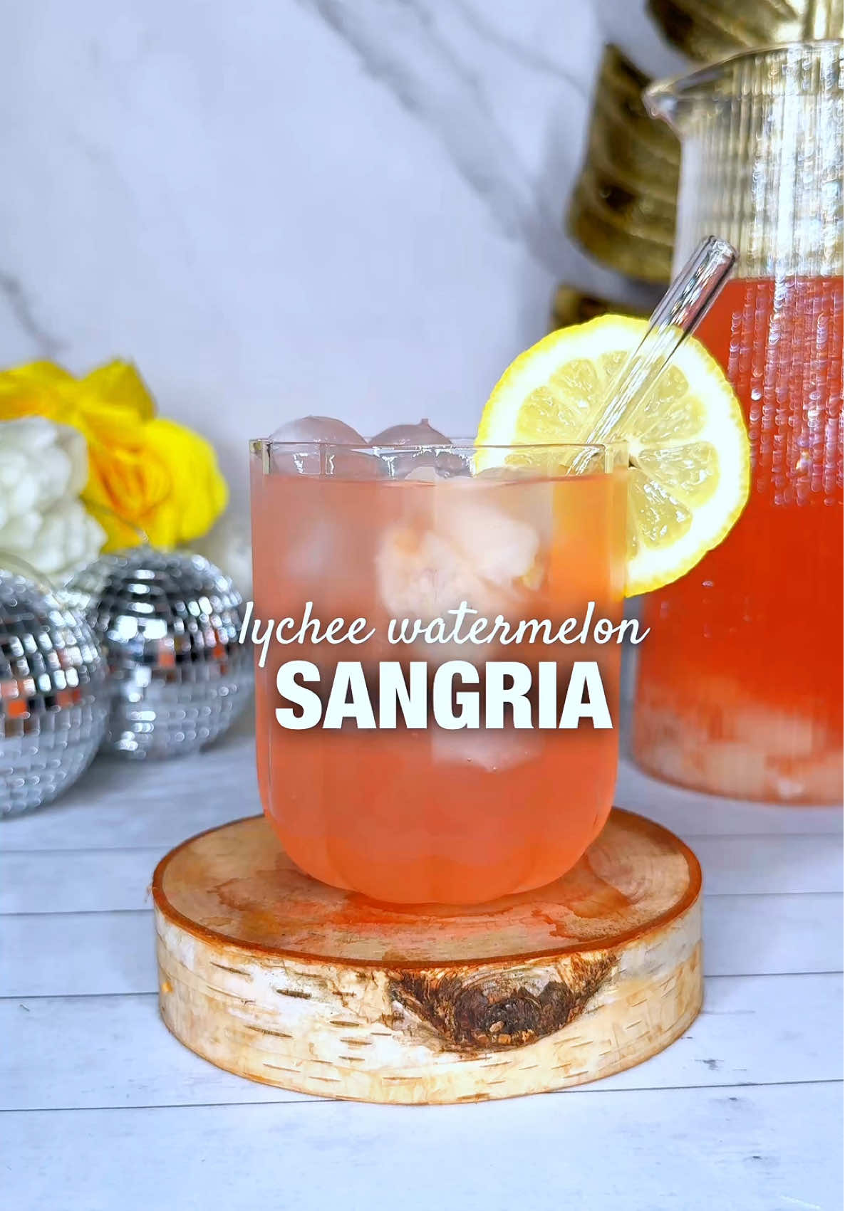 It’s watermelon AND lychee season…. So why not mix the 2 together???? This might be my new favorite flavor combo for the summer!!! 😮‍💨😮‍💨😮‍💨 Lychee Watermelon Sangria ✨🍉 1 cup Rum 1 cup White Wine 2 cups watermelon juice 1 cup lemon juice 1/2 can Canned Lychee Garnish: lemon wheel ———— 1- in a pitcher combine all of the ingredients then stir 2- refrigerate for at least two hours 3- serve over ice  #cheers  #cocktailswithwhiskey #drinks #Recipe #cocktails #cocktailrecipe #shareable #sangria #shareablerecipes #summertime 
