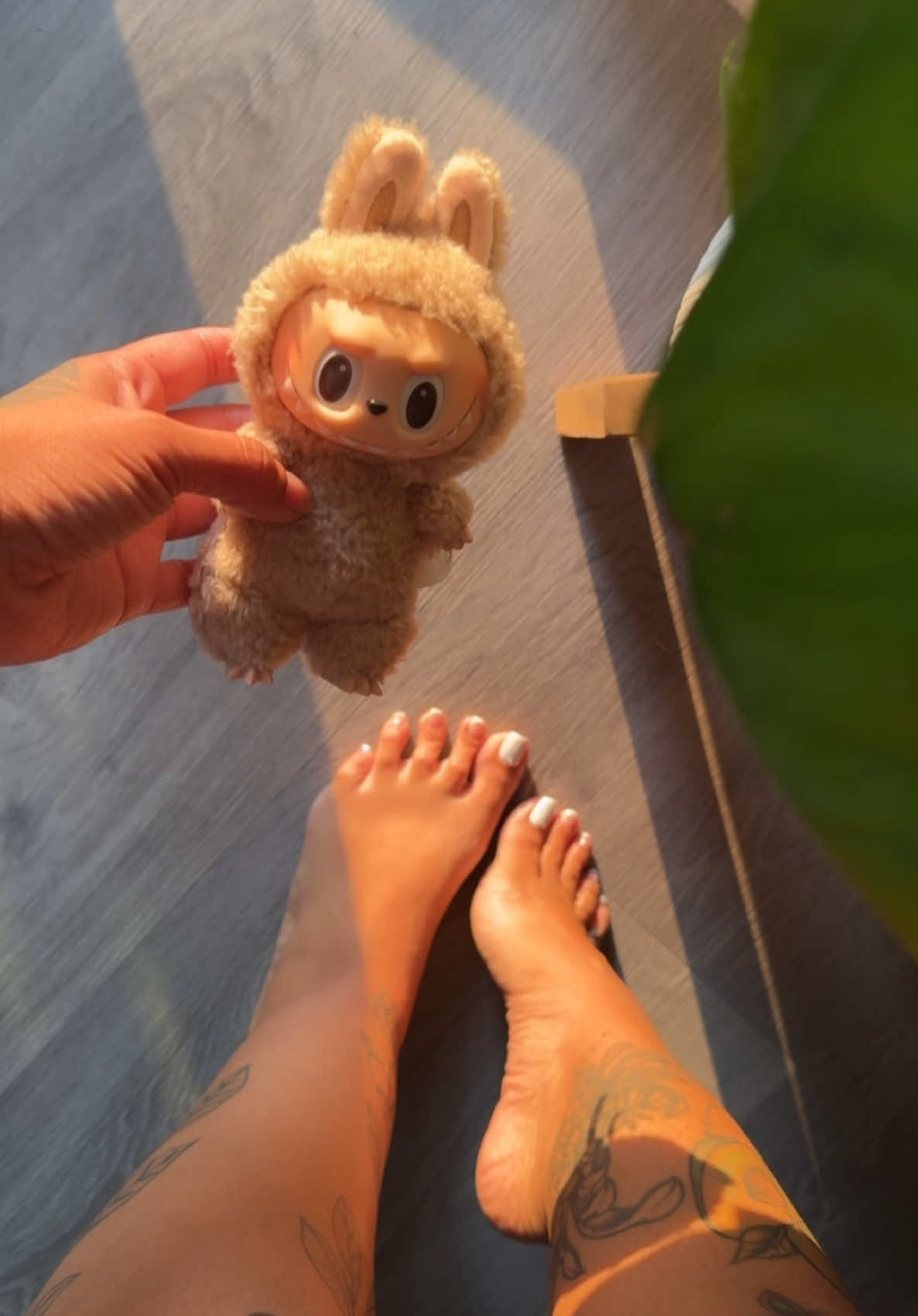 I am obsessed with my #labubu, his name is sage 🌱 #pedicure #footcare #feet #labubuthemonsters 