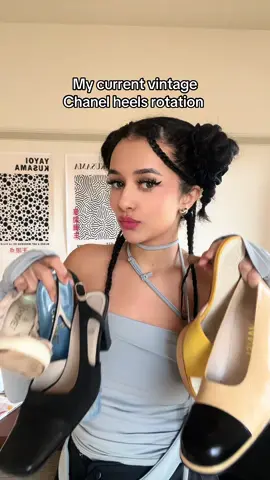 a little peek at some of the vintage chanel heels i thrifted in japan #fashion #chanel #vintagechanel #secondhandfashion 