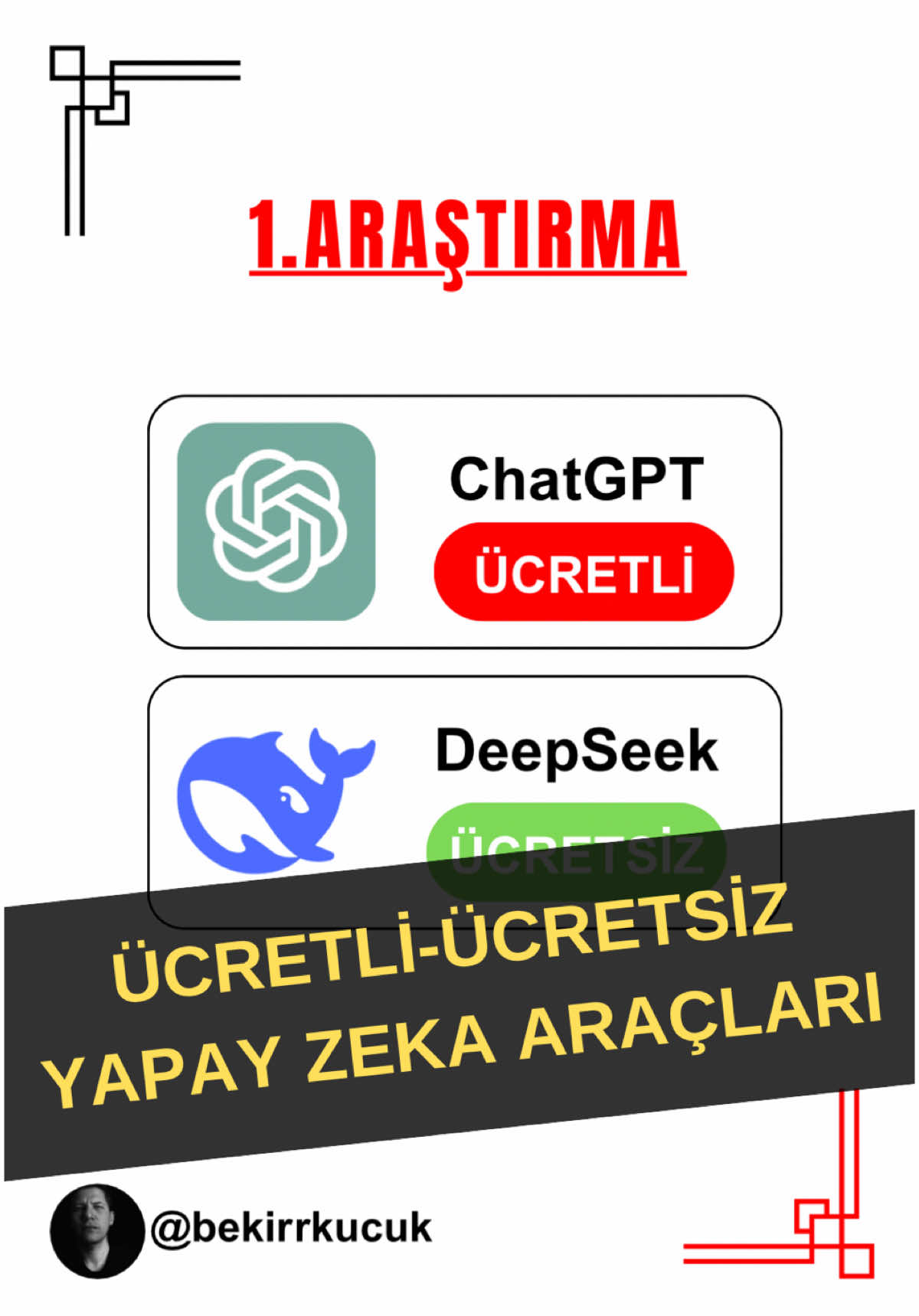 Bu Ücretsiz Yapay Zekaları Bilmeyen Çok Şey Kaçırıyor! (Ücretlilere Gerek Kalmayabilir) Açıklama: 2025 yılında hayatımızı kolaylaştıran en güncel yapay zeka teknolojilerini keşfedin! 🚀 Bu videoda, hem ücretsiz hem de ücretli yapay zekaların sunduğu imkanları ve hangi alanlarda kullanılabileceğini anlatıyorum. İş, eğitim, içerik üretimi ve günlük yaşamda işinize yarayacak yapay zeka araçlarını öğrenmek için videoyu izlemeyi unutmayın! 👇 Videoda neler var: 	•	Ücretsiz ve ücretli yapay zekalar nelerdir? 	•	Hangi alanlarda kullanılabilirler? 	•	2025 yapay zeka trendleri Siz hangi yapay zekaları kullanıyorsunuz? Yorumlara yazın! 💬 👉 Videoyu beğenmeyi ve kanalıma abone olmayı unutmayın! #YapayZeka #AI2025 #ÜcretsizAI #ÜcretliAI #Teknoloji yapay zeka, yapay zeka araçları, ücretsiz yapay zeka, ücretli yapay zeka, ai 2025, yapay zeka teknolojileri, en iyi yapay zekalar, ücretsiz ai araçları, yapay zeka uygulamaları, yapay zeka trendleri, ai tools, ai technology, teknoloji videoları, yeni yapay zekalar, yapay zeka nasıl kullanılır