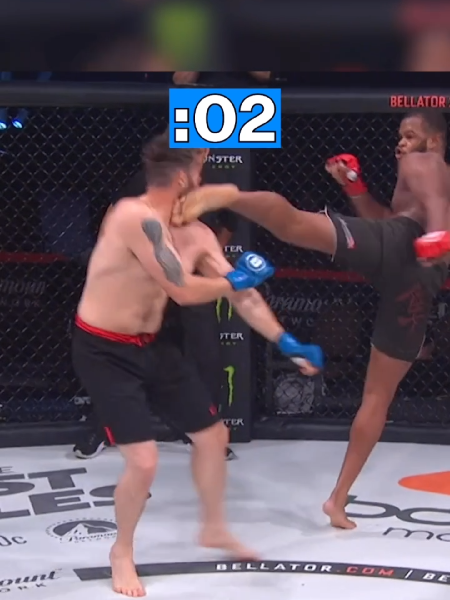 💥 15 seconds. One head kick. Game over. 🤯🥋 #Bellator #knockout #ko #mmahighlight #mma #mmafighter #combatsports #sports #fast #clock #fight