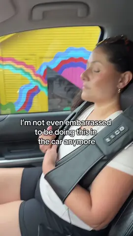 When the only time you get for a massage is in between kids activities. #MomLife #tiktokshop #cartok #neckpainrelief #massager #neckmassager 