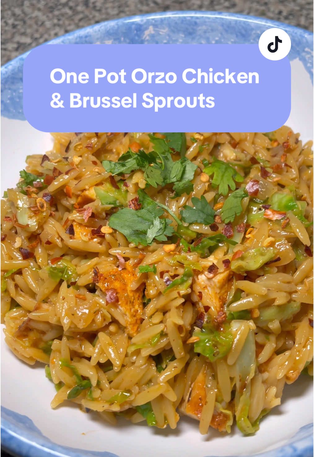 Needed to use up these brussel sprouts and they were the perfect add on to this one pot orzo meal! 🍝Ingredients: -Butter and oil  -Brussel sprouts  -Brussel sprouts seasonings: onion, garlic, paprika, thyme, oregano, S+P, lemon zest, Parmesan  -Chicken breasts  -Chicken seasonings: garlic, onion, paprika, oregano, S+P, lemon juice, Achiote oil  -1.5 cups orzo -3 cups broth  -Heavy cream -Parmesan -Lemon  -Diced onions  -Minced garlic  📝How to: -Remove the ends of your Brussel sprouts and thinly slice.  -In a medium pan heat butter and olive oil then add minced garlic and cook for a few seconds then add in your Brussel sprouts. Sauté for a couple of minutes then season and add lemon zest and Parmesan at the end. Remove from pan. -Next, add a little butter and olive oil and cook your chicken till fully cooked. Remove, let it rest then cut into cubes. -Lastly, add a little more butter and oil and scrape the pan to get that chicken flavor. Add in diced onions and minced garlic and sauté. Then, add in your dry orzo and mix for a bit. Next, add in your broth and bring it  simmer. Simmer till Al dente, about 9 mins.  -Towards the end, add in oregano, salt, pepper, lemon juice, lemon zest, Parmesan and heavy cream. Mix well then add back the brussle sprouts and chicken. Top with red pepper flakes and parsley!  . . . #cooking #recipes #EasyRecipes #orzo #onepotmeal #onepotrecipe #dinner #easydinnerideas #healthy #healthymealideas