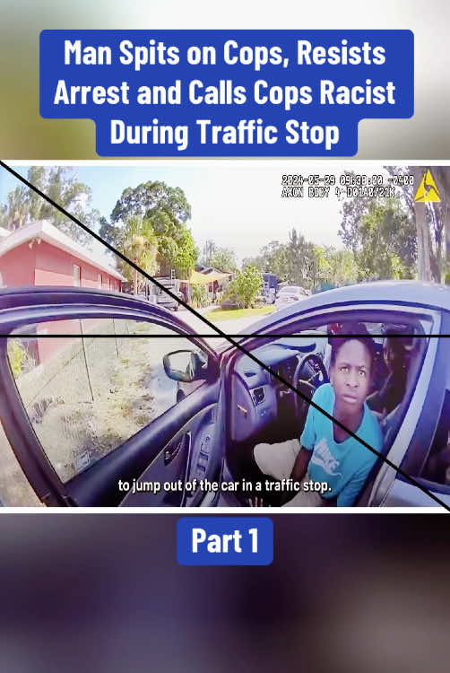 Man Spits on Cops, Resists Arrest and Calls Cops Racist During Traffic Stop	Part 1 #cops #copsoftiktok #police #policeofficer #bodycam #crime #truecrime #truestory #foryou #fyp