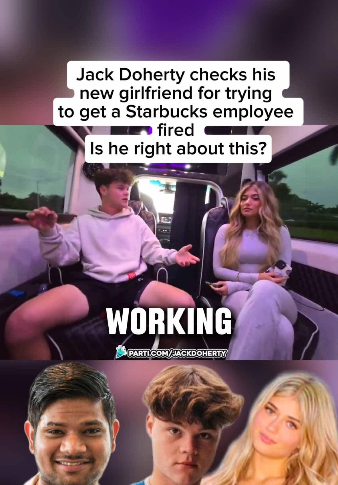 @Jack Doherty checks his new #girlfriend for trying to get a Starbucks employee fired #jackdoherty #parti 
