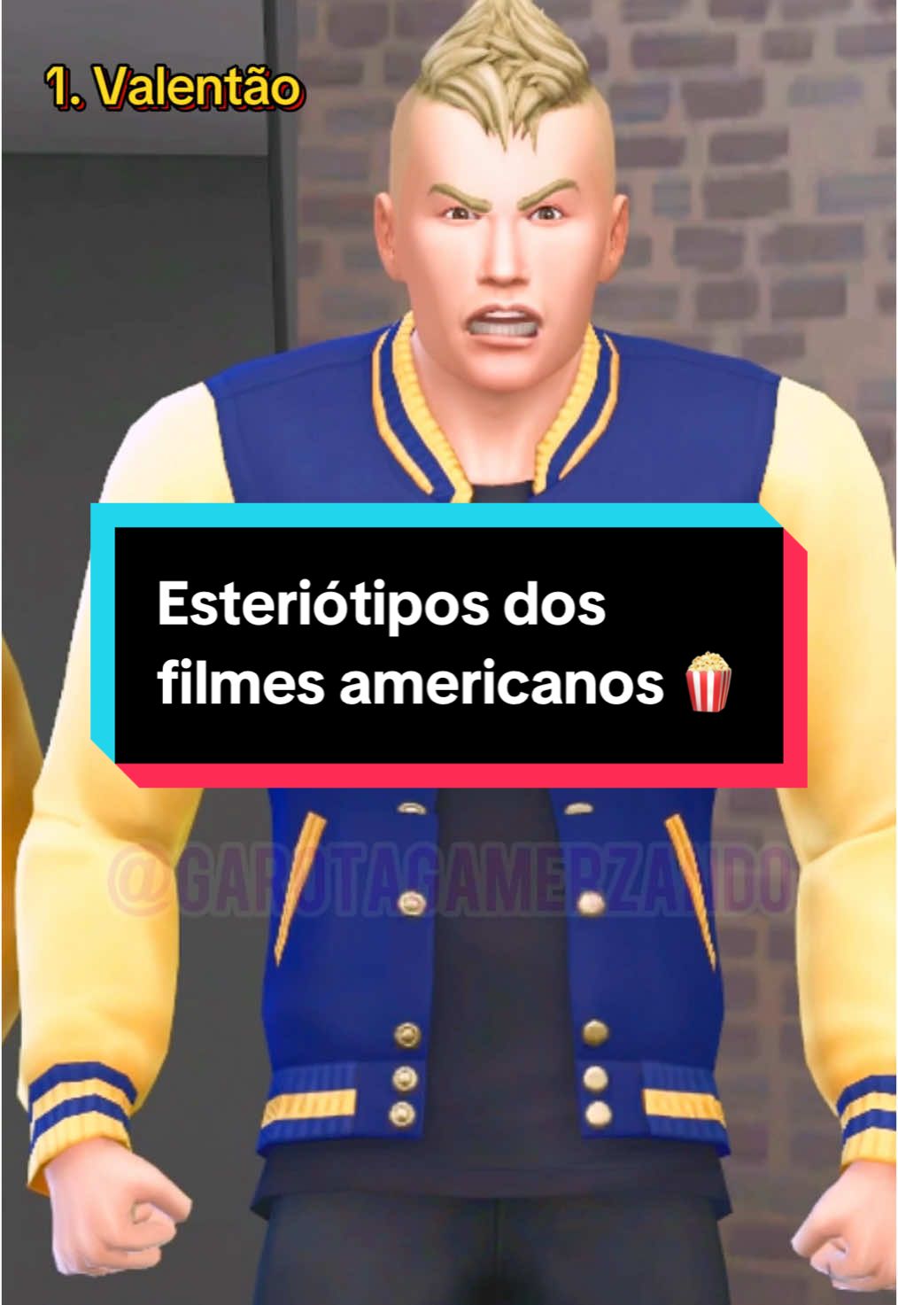 Esteriótipos dos filmes americanos 🍿 #thesims #thesims4 #esteriotipos #sims4 #garotagamerzando 