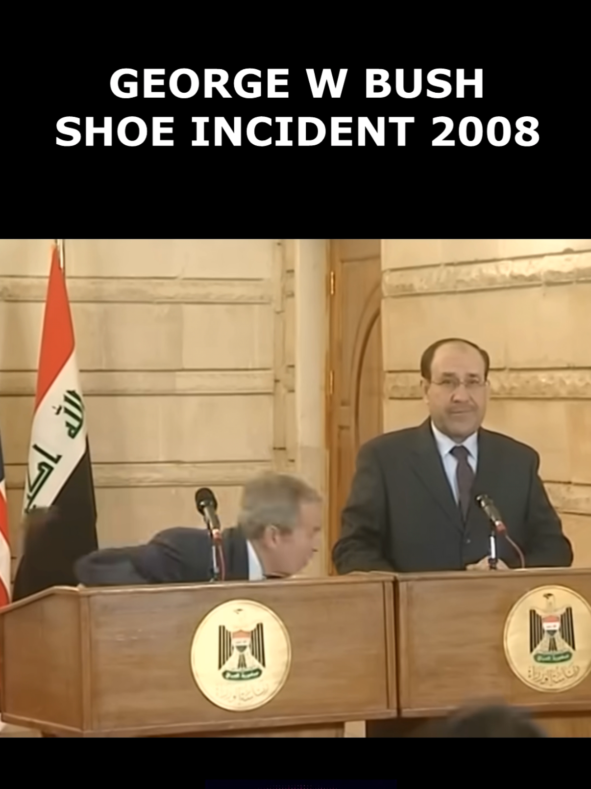 The George W Bush shoe incident from 2008. #georgebush #2008 #funnytiktok #president #throwback 