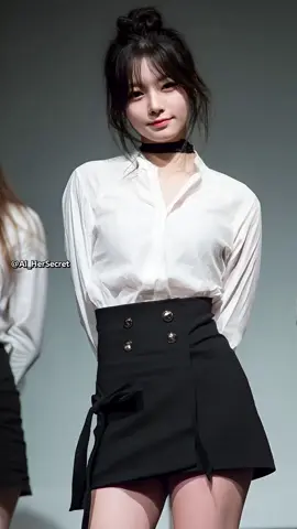 화이트 블라우스·블랙 스커트 시크 카리스마✨ Idol in white blouse & black skirt radiates chic charisma✨ 업두 헤어와 초커로 포인트 완성! Up-do hair and choker complete the look! #K팝 #아이돌 #Blouse #BlackSkirt #ChokerStyle #StageFancam #Dance #MusicShorts #韓国アイドル #ステージ #シック #ファッション