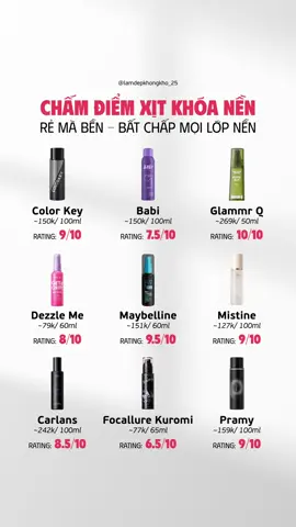 Chấm điểm xịt khoá nền rẻ mà bền - bất chấp mọi lớp nền 💪🏻😎 #xitkhoanen #xitkhoanencolorkey #dazzleme #glamrrq #reviewlamdep #mypham #myphamchinhhang #makeup