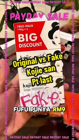 Original vs Fake Kojie san Pt last. Tak kan nak letak gel pewangi kereta dekat muka? #TikTokNiaga #FYP2025 #kojiesan #kojicacid #kojicsoap #kojicacidsoap #kojiesansoap