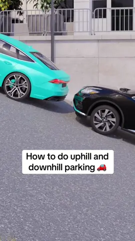 How to park uphill and downhill safely. Don’t forget to also leave you car in the correct gears: if you’re facing uphill, leave your car in gear 1. If you’re facing downhill, leave your car in reverse. This helps in the event of a handbrake fail #cartips #drivingtips #parking #parkingtips #drivingtheory #parallelpark #drivinglessons #ukcars #carinsurance 