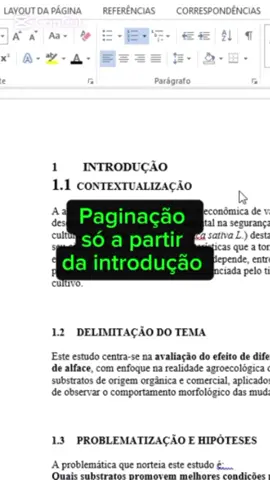 Você sabia que a numeração das páginas do TCC só deve aparecer a partir da introdução?  Muita gente erra nisso e perde pontos durante a avaliação dos trabalhos.  No vídeo de hoje, te ensino passo a passo como fazer a paginação correcta no Word: ✅ Numerar a partir da introdução ✅ Esconder os números da capa, folha de rosto, sumário, etc. ✅ Evitar dor de cabeça com a formatação! 📌 Salva esse vídeo para usar quando estiver a finalizar o teu trabalho! E se precisar de ajuda, já sabe! - DM ou link da bio.  #TCC #DicasAcadêmicas #FormataçãoTCC #PaginaçãoWord #Monografia
