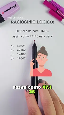 🧠 RACIOCÍNIO LÓGICO QUE VAI TE BUGAR! DILAN está para LINDA… Assim como 47126 está para… ❓ ⚠️ Pegou a lógica? Então comenta rápido! 💬 Mostra que sua mente tá afiada! #raciociniologico #matematica #concurso #viralvideos #raciocíniológico #estudos