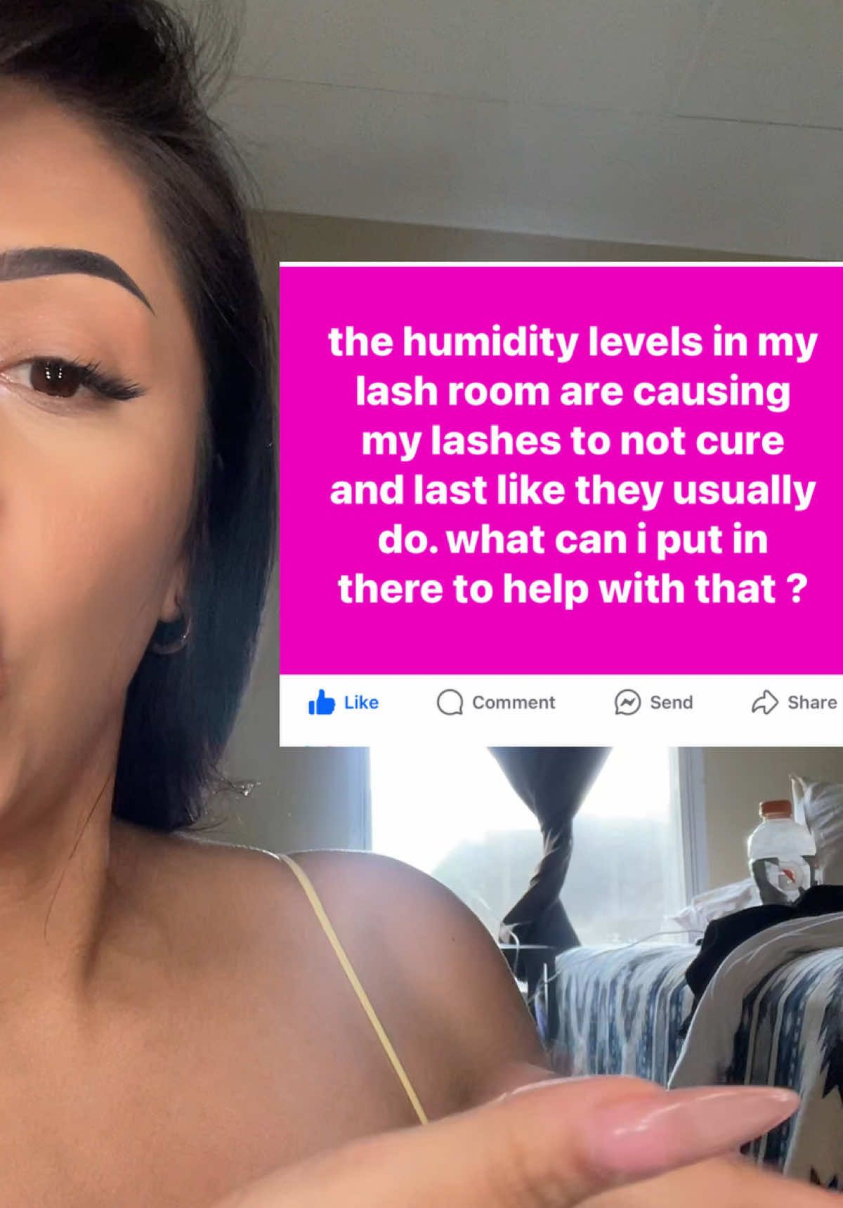 How about quick solutions… I like that better. I wasted so much money on humidifiers and air conditioners and space heaters… no need for those anymore not even a hygrometer.  #lashretention #theelashgirl #humidity #lashhumidity 