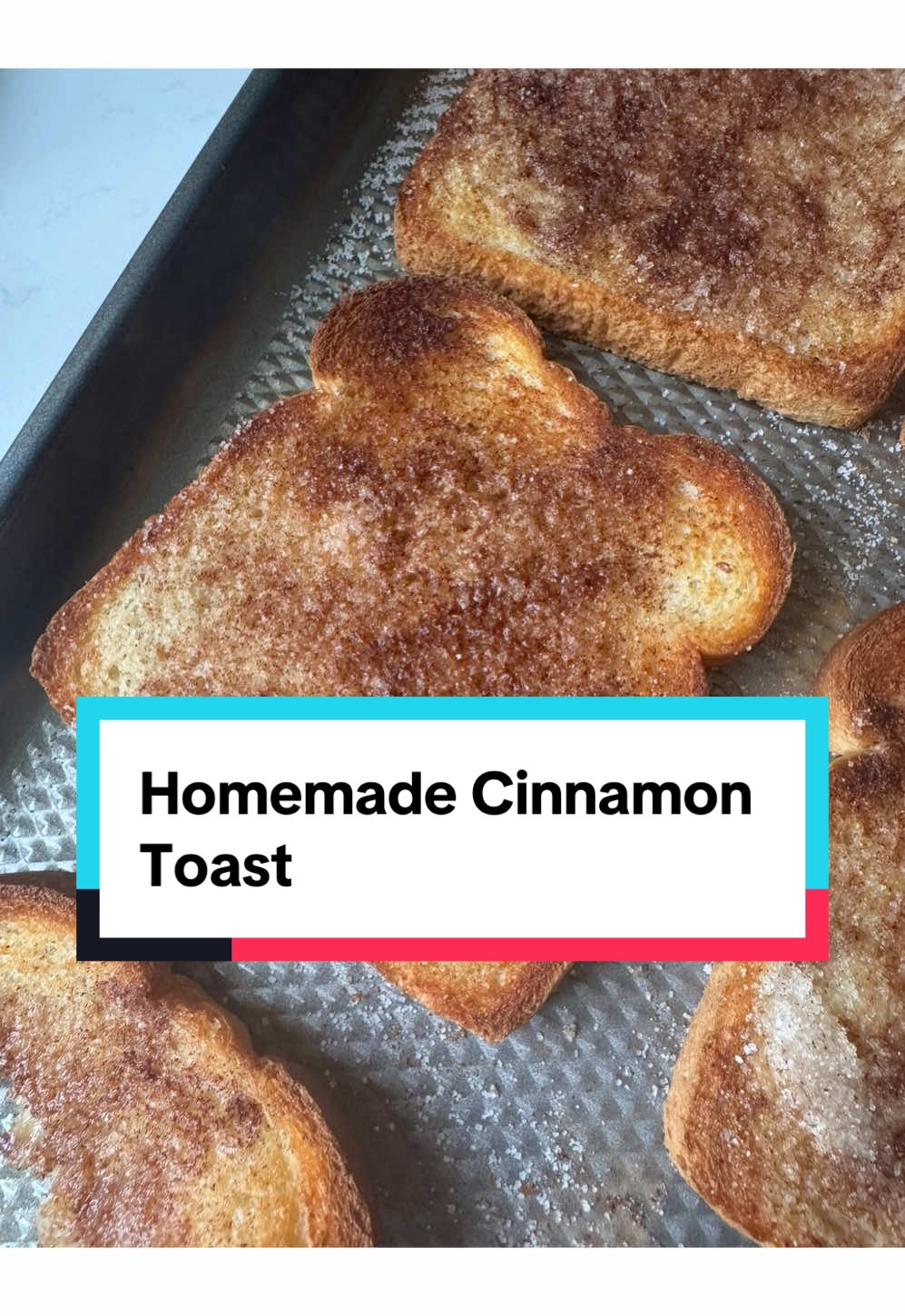 Who remembers making homemade cinnamon toast when you were a kid? 🙋‍♀️One of my nostalgic favorite recipes that I now make for my kids! It’s so easy to make. Here’s how!  Butter your bread Sprinkle with cinnamon  Add sugar  Broil until golden brown  That’s it! Not really a recipe but definitely a classic comfort food!  ##breakfast##EasyRecipes##nostalgia##cinnamontoast