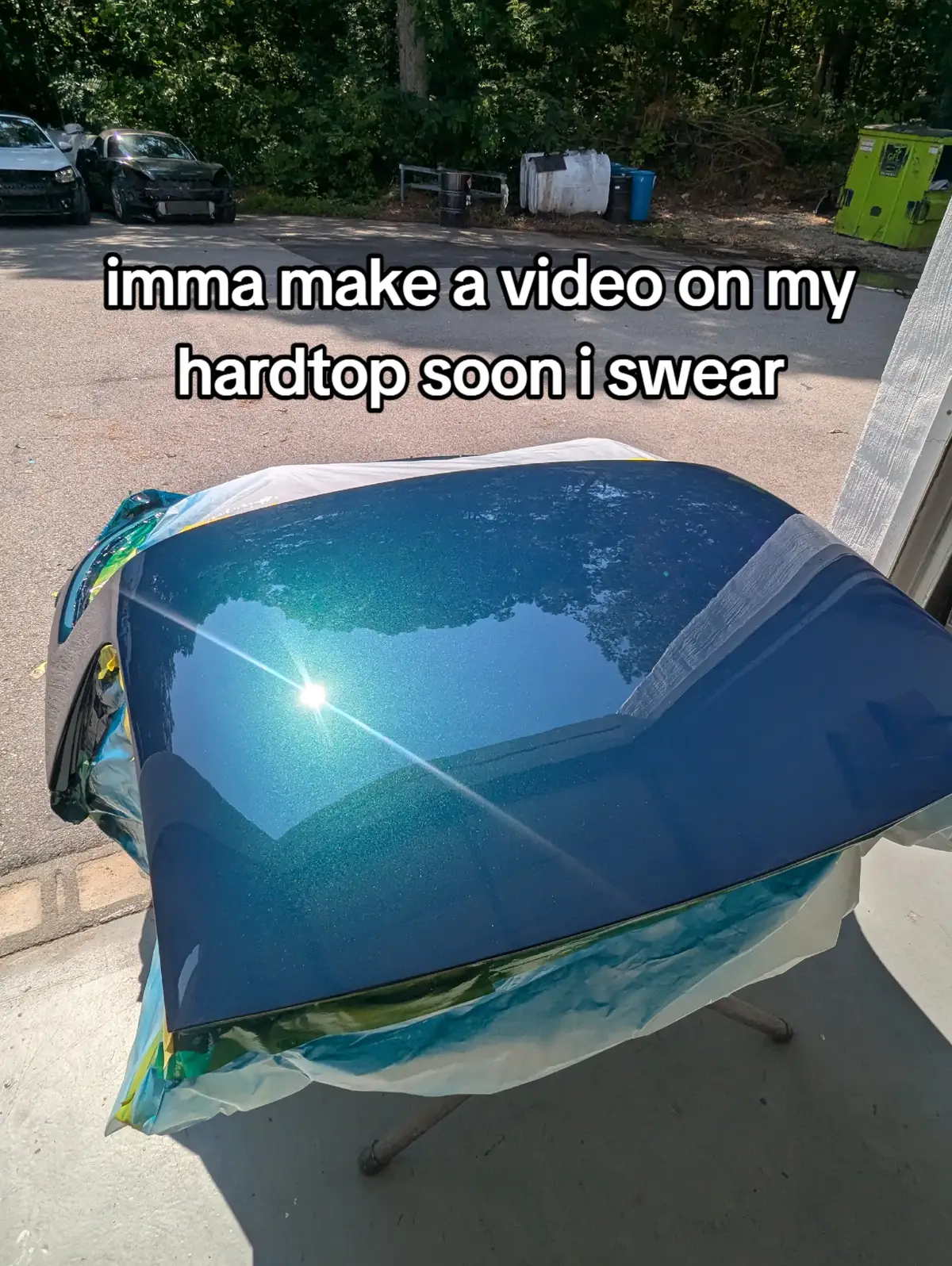 how should I make the video? sit down commentary or just edit clips together and do a voice over? whatca guys think?  #miata #mazda #hardtop #cars #car #cargirl #painting #painttech 