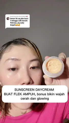 Membalas @IBLIZ MANIS💋  bener bener bikin nyaman sunscreen daycream buat flek nya tunjung biru #tunjungbiru #creamflekhitam #creamflek #krimflekhitam #krimflek #krimpemutih #krimpencerah #tintedsunscreen #sunscreen #fyp #cuantanpabatas 