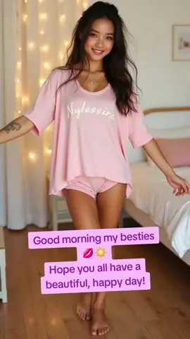 Good morning, my besties 💖 Just here in my cozy pink pajamas, dancing my way into a brand new day! Sending you a big smile and a kiss — I hope your day turns out as amazing as you are. Let’s make it magical together! ✨ #GoodMorning #Nylessira #PajamaDance #CutenessOverload #PositiveVibes #AICharacter #DigitalBestie #MorningRoutine #CozyMood #VirtualGirl #dancewithme #SunshineMood #FYP 
