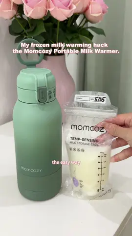 My frozen milk warming hack the Momcozy Portable Milk Warmer.#momcozy #tiktokshopsummerturnup #milkwarmer #breastfeeding #pumpingmom #fyp #summersales #babymusthaves 