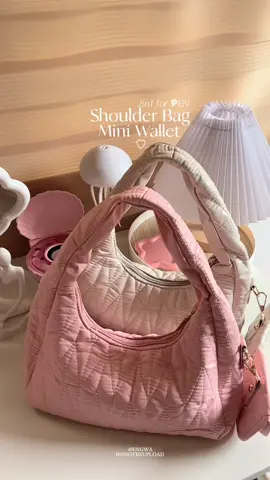 2in1 for ₱139 🎀🤍 Shoulder Bag wit Mini Wallet #shoulderbagwithwallet #shoulderbag #bag #bagforwomen #kilikilibag #shoulderbag 