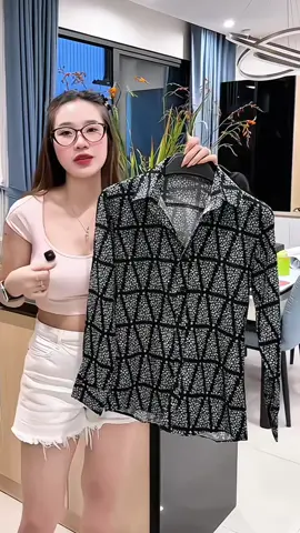 Áo Sơ Mi Nam Hoạ Tiết PRESENT lụa hàn thoáng mát#aosomi #aosomilua #aosominam #macdepmoingay #xuhuong 