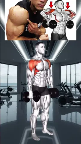 Want those round, 3D shoulders that pop in every shirt? Then you need to train three heads of the deltoid. Front, side and rear 💪🔥 #fitnessfreak #biceps #shoulders #fyp #viral #viraltok 