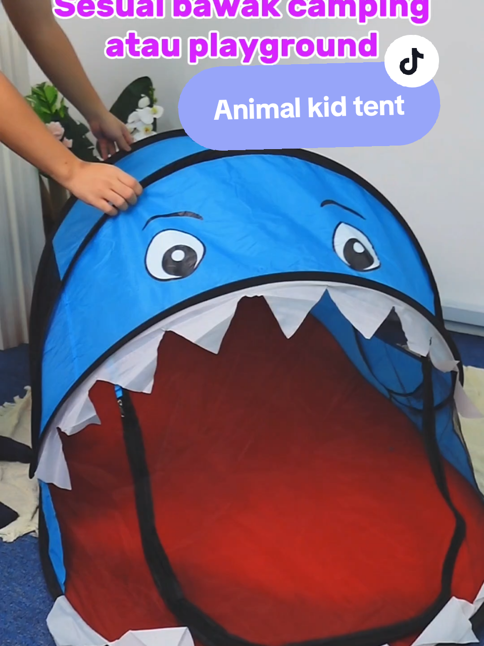 Lepak dlm tent, mcm jungle vibes🐼💕 #tiktokshopmalaysia #ttsboleh #tentkid #khemahbudak 