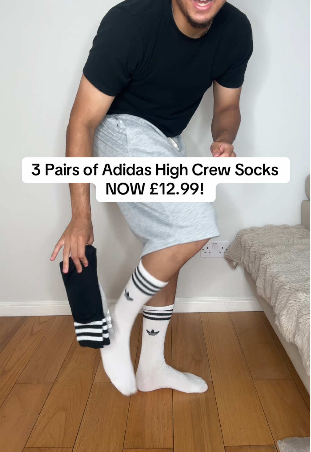 Adidas high crew sock in white, black & grey 🔥 #adidas #socks #footwear #zalando #tiktokmademebuyit #summersale #fashion #unisexfashion #unisex 