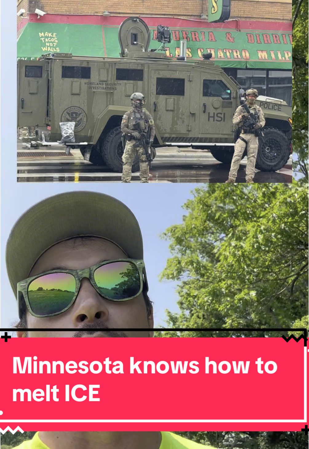 Minnesotans showed up to tell ICE to make like frosty and melt outta Minneapolis. This is the way! Good work setting the example  #ICE #feds #minnesota #minneapolis #raid 