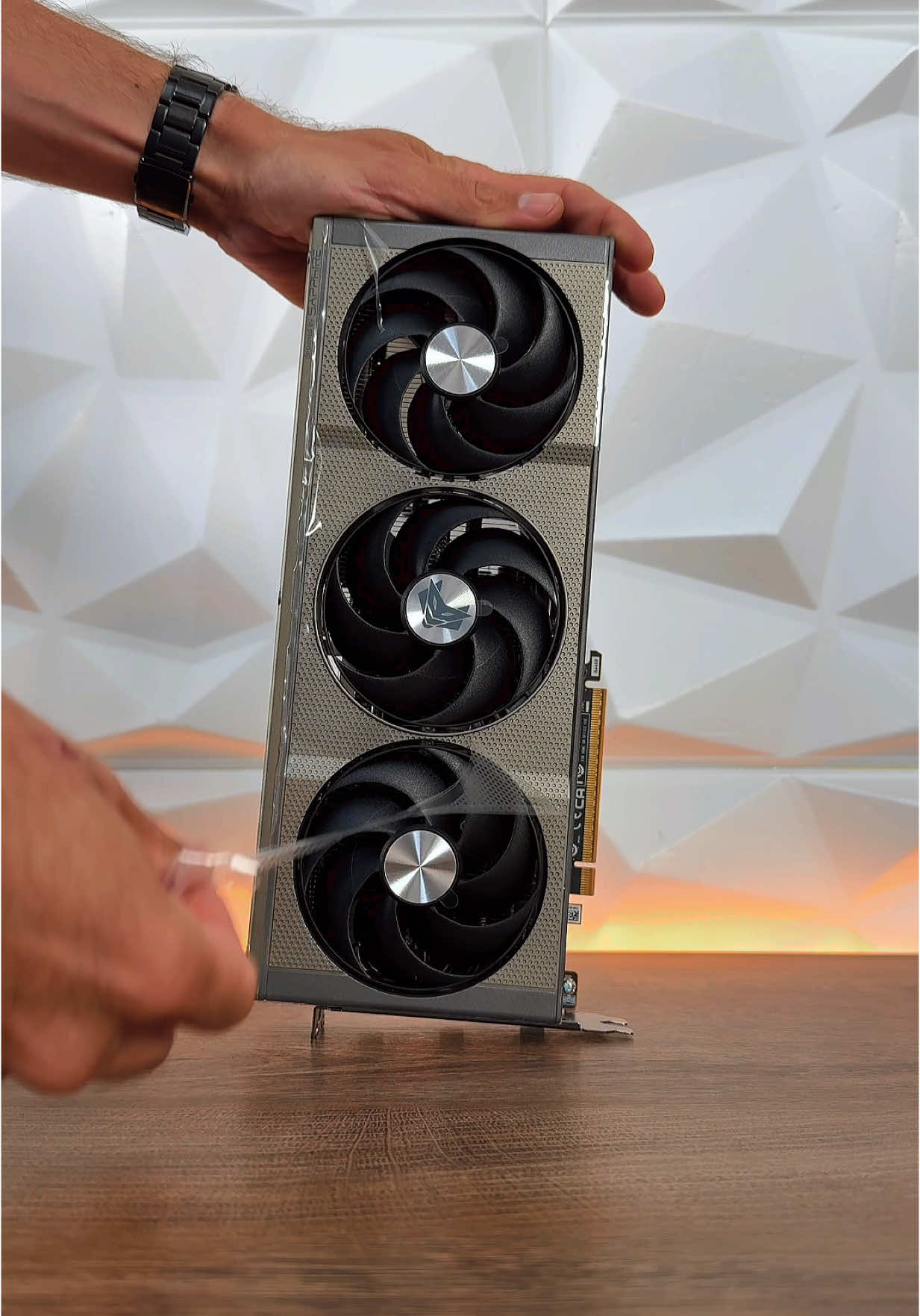 New mid-range card! This is @SAPPHIRE Technology Radeon RX 9060 XT NITRO+ with 16GB GDDR6 memory, 32 Ray Accelerators, AMD RDNA 4 architecture, DisplayPort 2.1a, supports AMD FidelityFX Super Resolution 4 with AI Upscaling, has Honeywell PTM7950 TIM, and talking about visuals, amazing! Full video is on my channel. #sapphire #sapphiretechnology #sapphireradeonrx9060xtnitro #radeonrx9060xt #pccrazy #asmr #asmrsounds #asmrsound #asmrunboxing #unboxingasmr #viral #meme #rx9060xt #sapphirerx9060xtnitro #fyp #fyptech #foryoupage