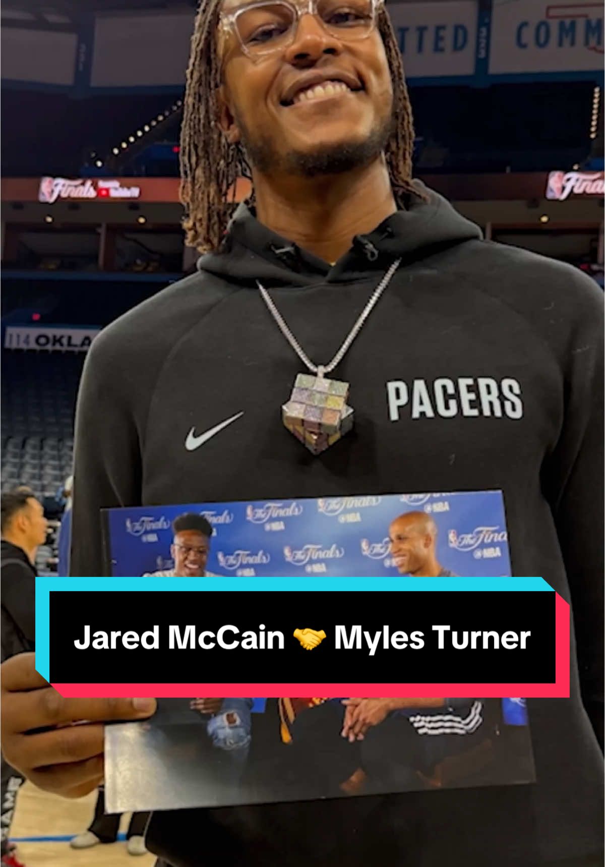 “Just no dumb questions bro” 😂😂 @Jared McCain @Pacers #NBA #Basketball #NBAFinals #IndianaPacers #MylesTurner #JaredMcCain 